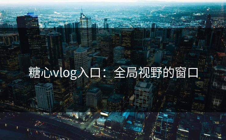 糖心vlog入口：全局视野的窗口  第1张