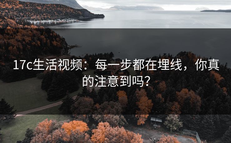 17c生活视频:每一步都在埋线,你真的注意到吗? 第1张 17c生活视频:每一步都在埋线,你真的注意到吗? 第1张
