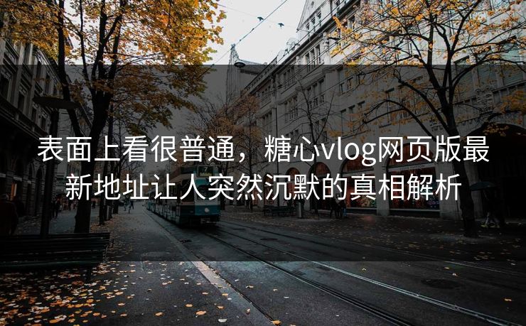 表面上看很普通,糖心vlog网页版最新地址让人突然沉默的真相解析 第1张 表面上看很普通,糖心vlog网页版最新地址让人突然沉默的真相解析 第1张